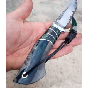 КАЙМАН ніж ручної роботи майстра студії Павла Гончаренка, замовити купити в Україні (Порошкова сталь S390 в ламінаті з нержавіючої сталі 95х18). Photo 3